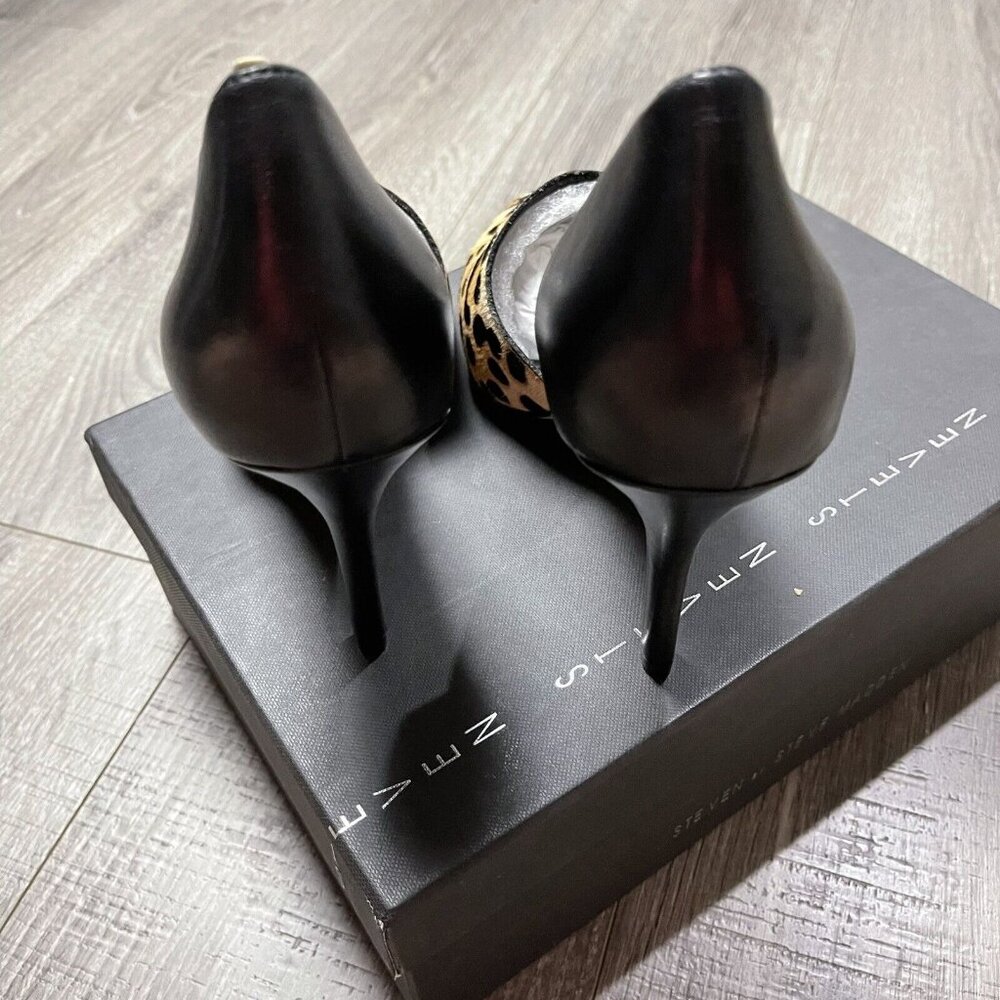 NIB Steven by Steve Madden VADAH D'orsay Pumps Leopard Calf Leather Heels Sz 9 - Picture 4 of 7